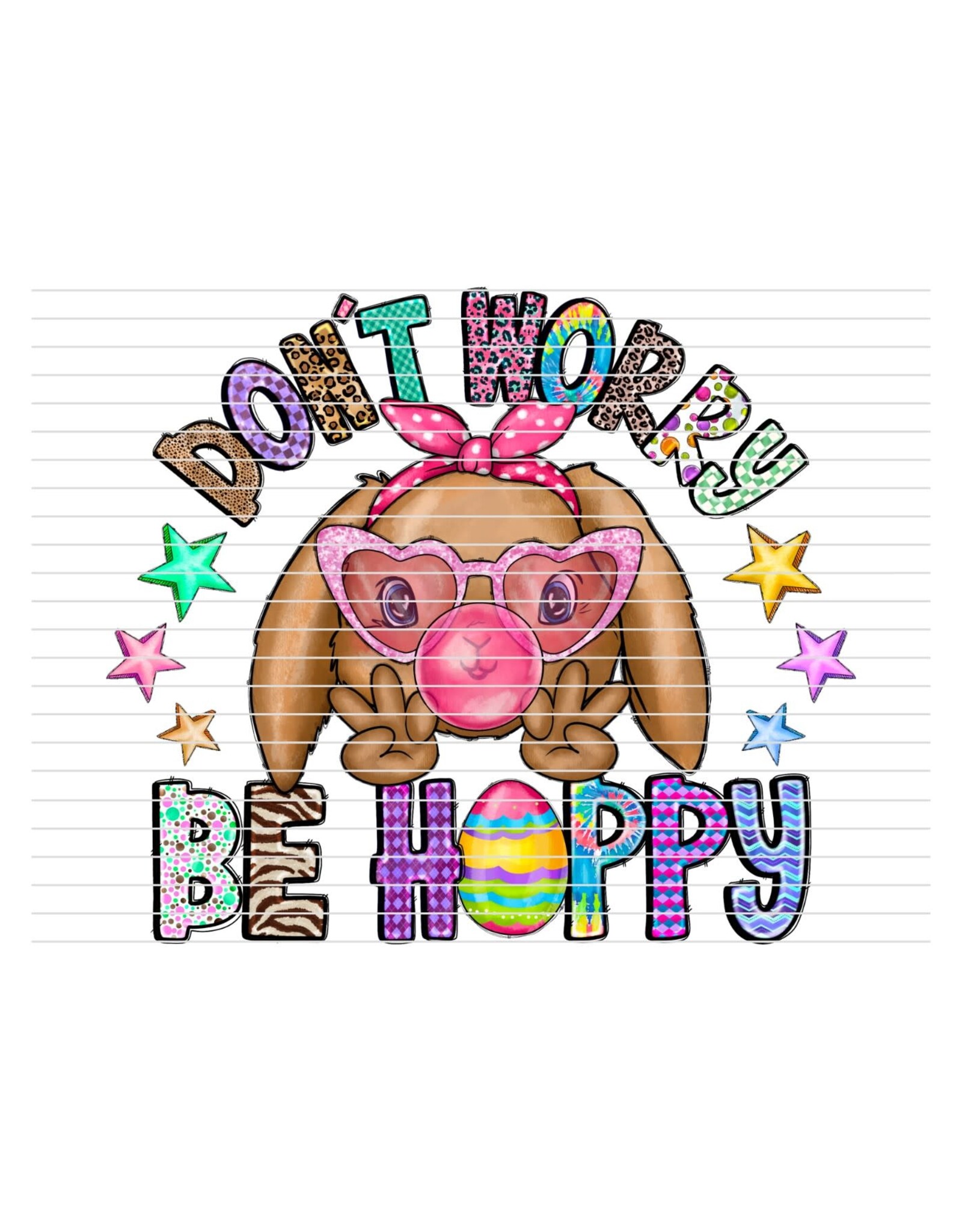 DTF Print-320*12sec- Be Hoppy Bubblegum Bunny (Youth)