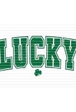 DTF Print-320* 12secs Cold Peel- Lucky Distressed Arched (Adult) Green