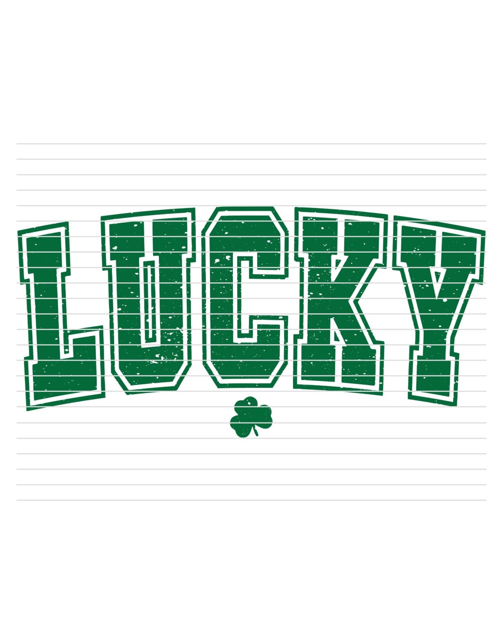 DTF Print-320* 12secs Cold Peel- Lucky Distressed Arched (Adult) Green