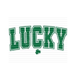 DTF Print-320* 12secs Cold Peel- Lucky Distressed Arched (Adult) Green