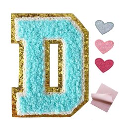 Chenille Iron-On Letters (Light Blue)