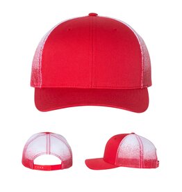 Richardson Printed Mesh Trucker Cap Red/White