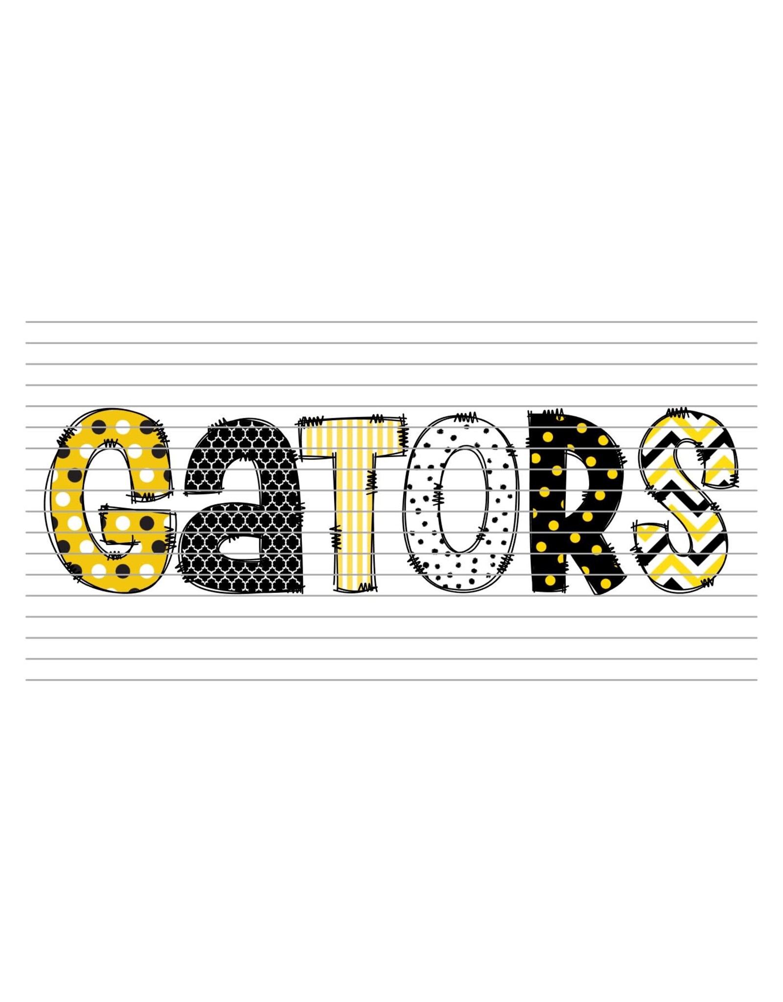 DTF Print-320* 12secs Cold Peel- Gators Doodle Youth