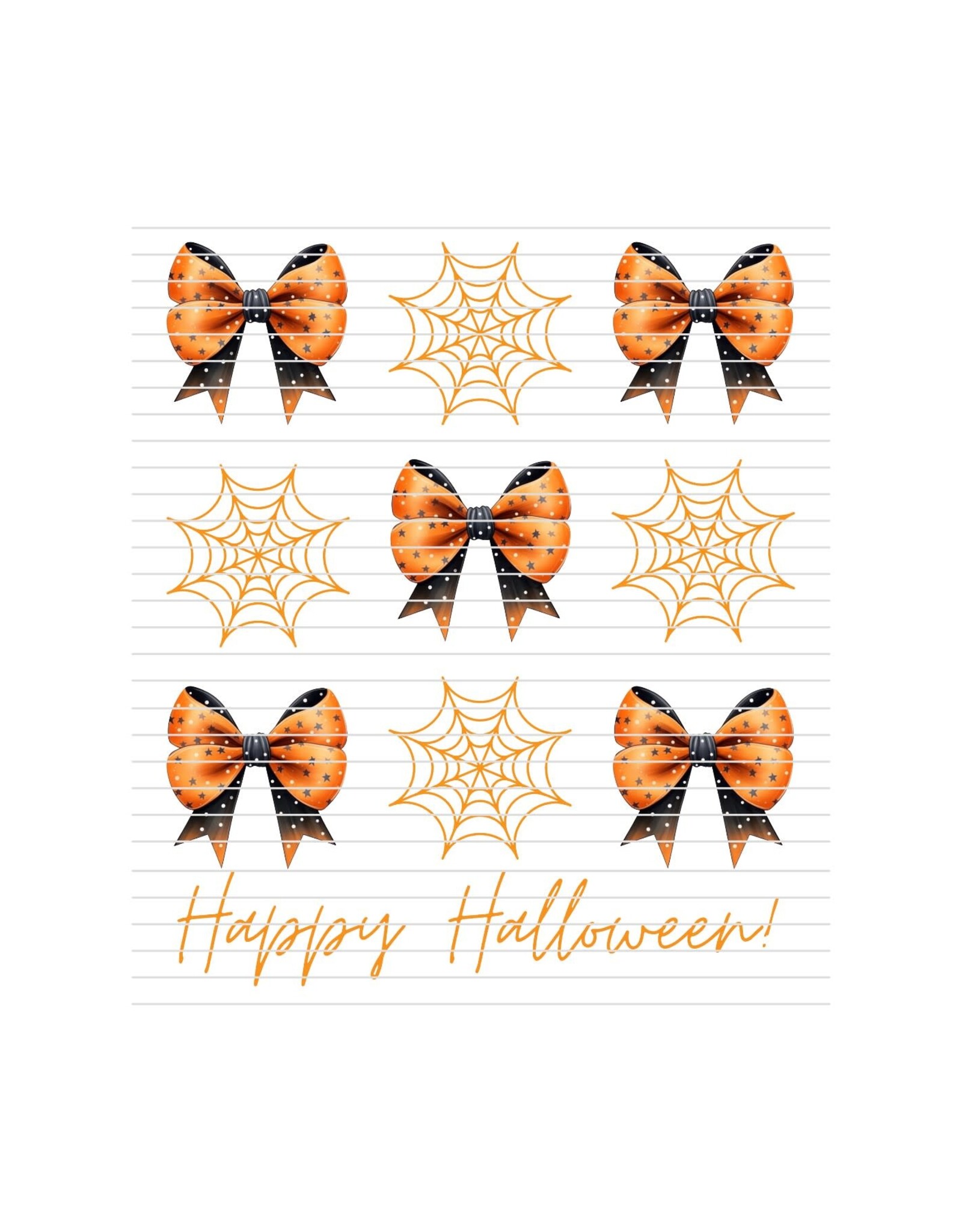 DTF Print-320* 12secs Cold Peel- Happy Halloween Bow/Web (Adult)