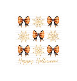 DTF Print-320* 12secs Cold Peel- Happy Halloween Bow/Web (Adult)