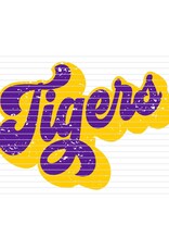 DTF Print-320* 12secs Cold Peel- Tigers Groovy Distressed