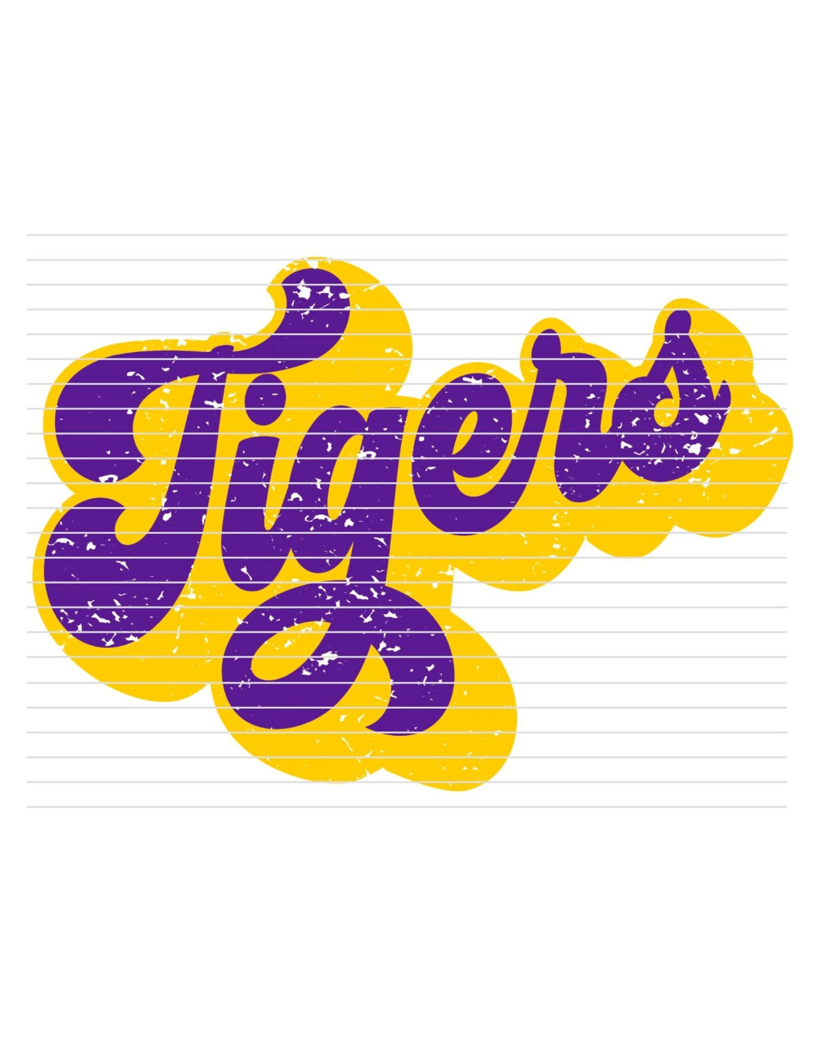 DTF Print-320* 12secs Cold Peel- Tigers Groovy Distressed