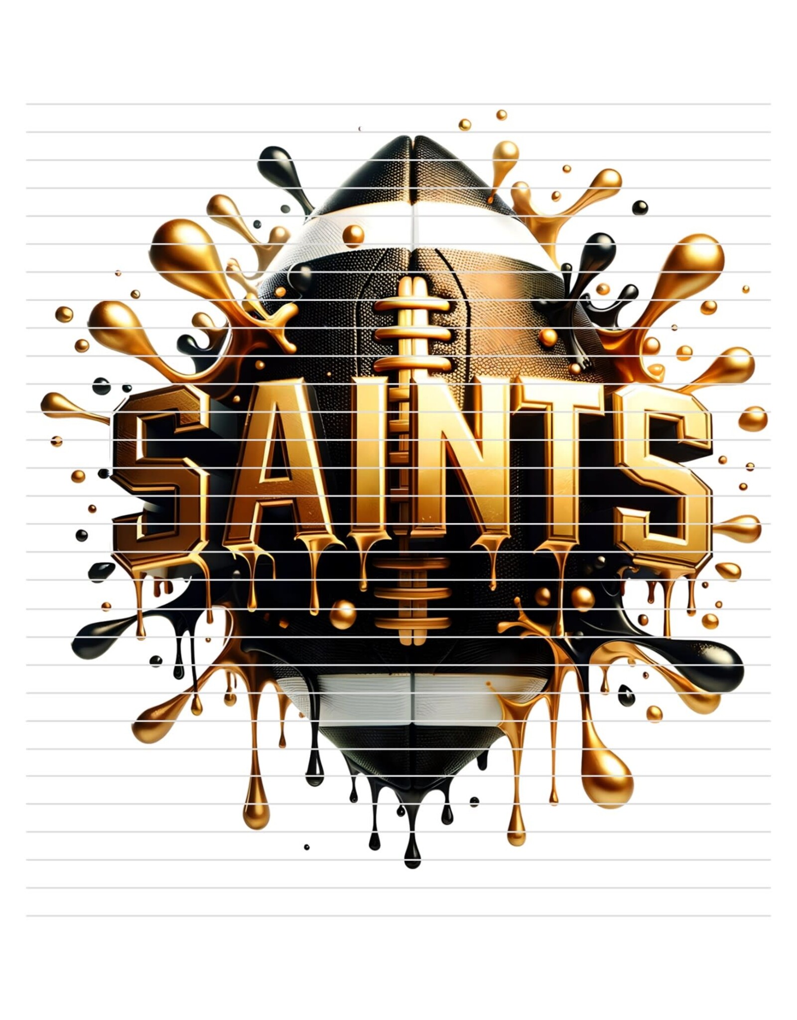 DTF Print-320* 12secs Cold Peel- Saints Football
