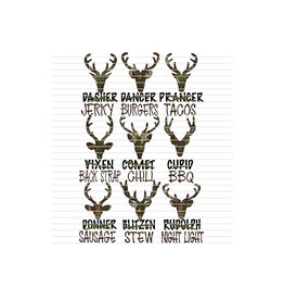 DTF Christmas Prints-320*12sec-Cold Peel Camo Deer Adult