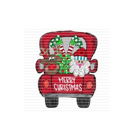 DTF Christmas Prints-320*12sec-Cold Peel Red Christmas Truck