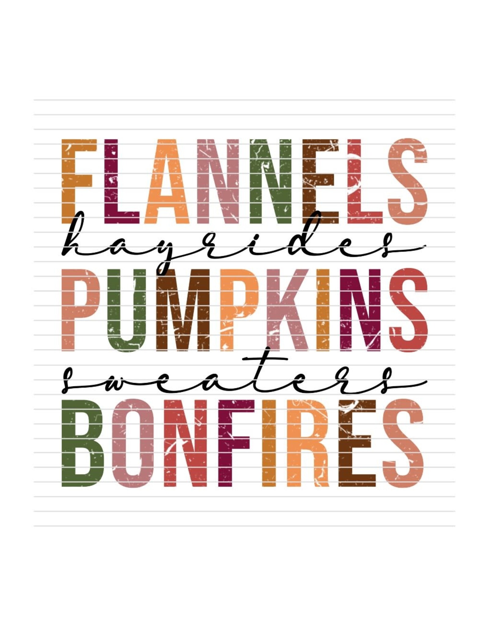 DTF Print-320* 12secs Cold Peel-Flannels/Bonfires