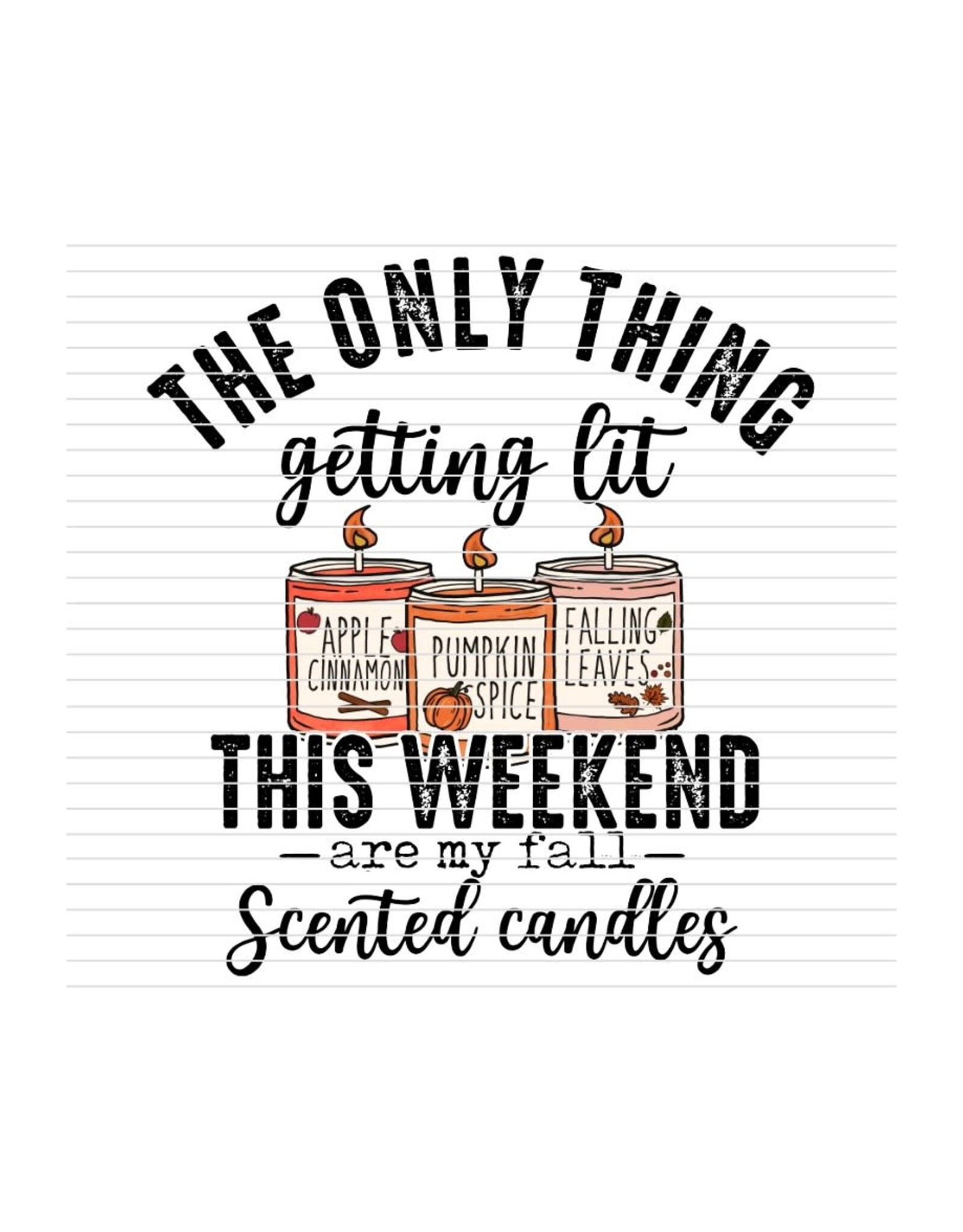 DTF Print-320* 12secs Cold Peel- Fall Candles Getting Lit
