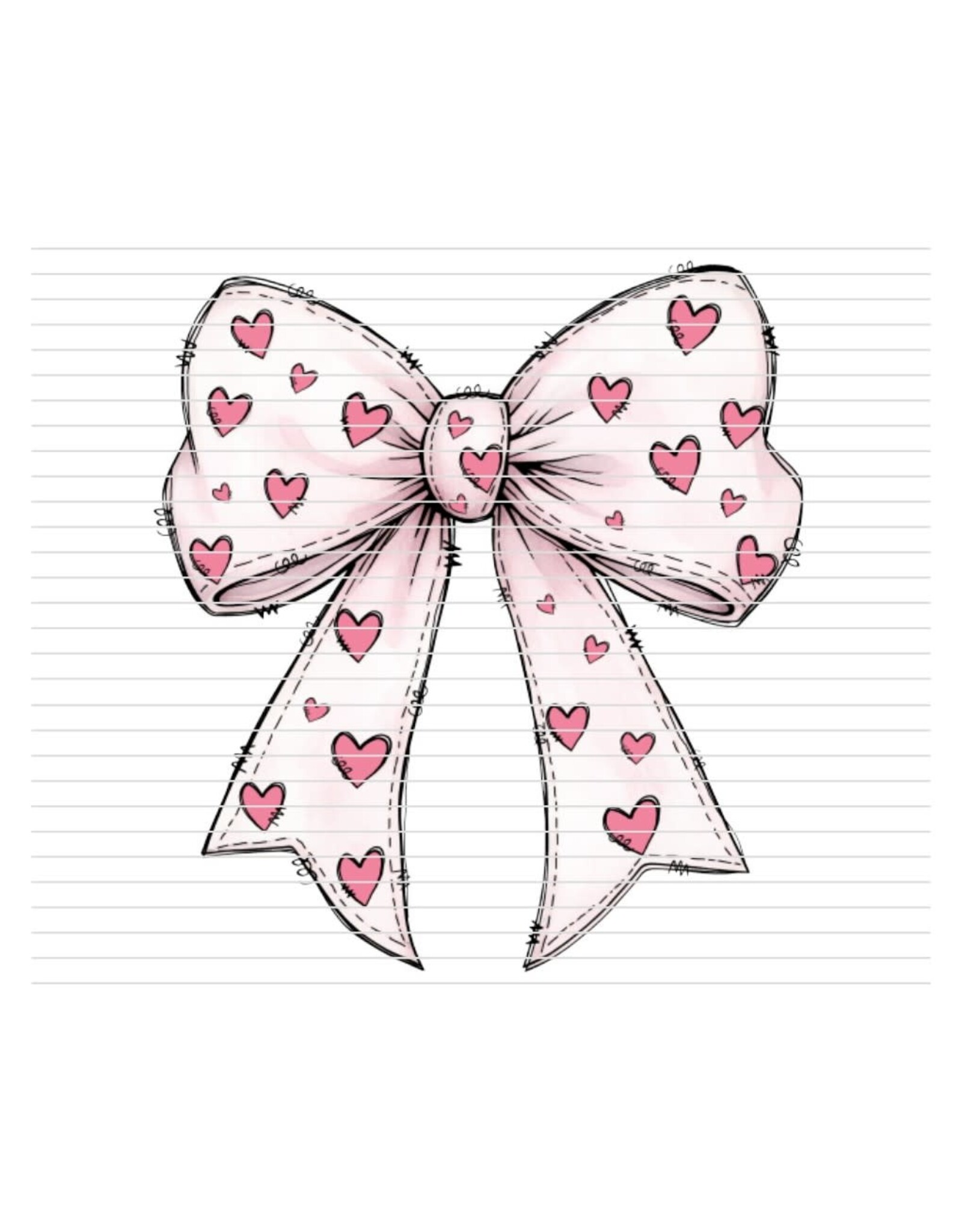 DTF Print-320* 12secs Cold Peel-Valentine Bow (Youth) VD10