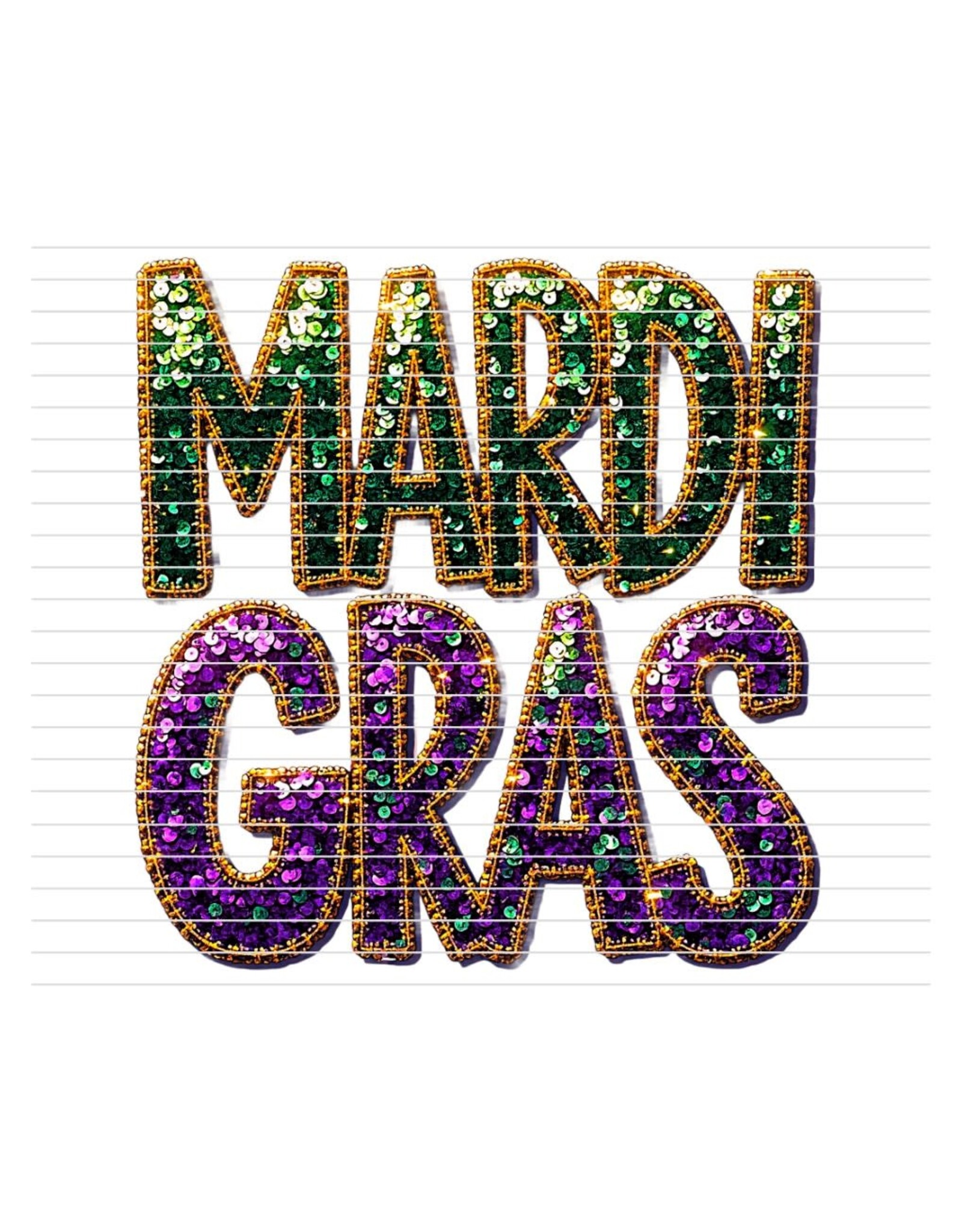 DTF Print-320*12sec-Cold Peel-Mardi Gras Faux Sequin (Youth)