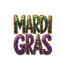 DTF Print-320*12sec-Cold Peel-Mardi Gras Faux Sequin (Youth)