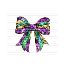 DTF Print-320*12sec-Cold Peel-Mardi Gras Glitter Bow (Adult)