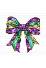 DTF Print-320*12sec-Cold Peel-Mardi Gras Glitter Bow (Adult)
