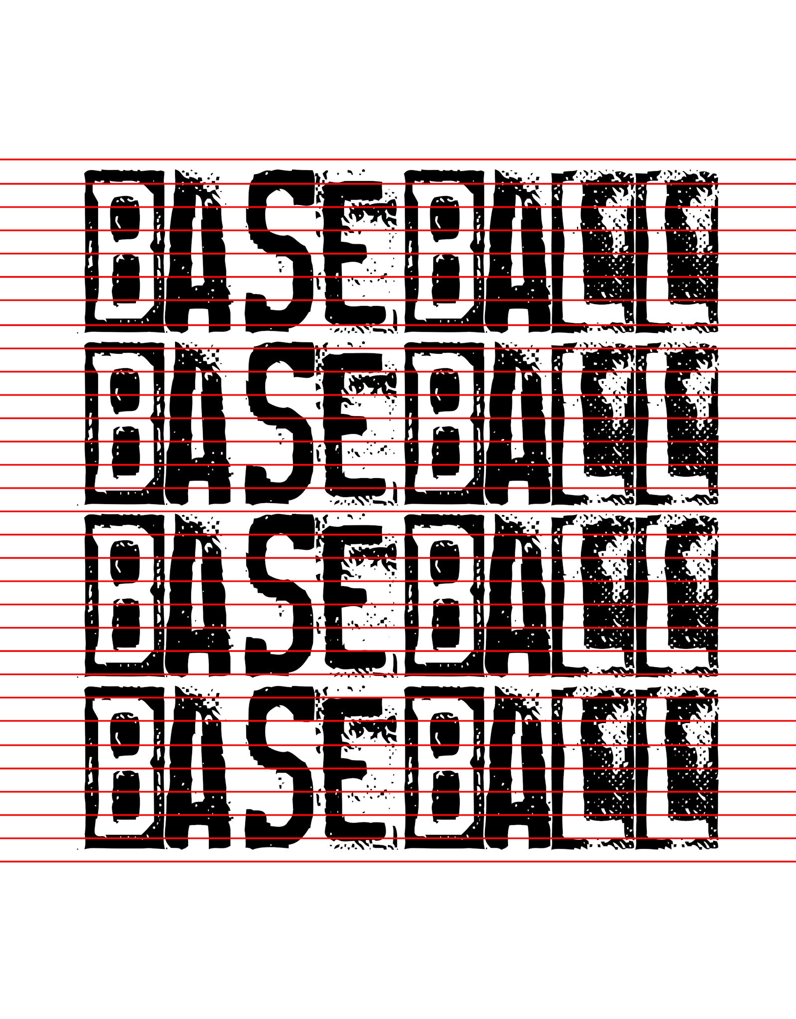 DTF Print-320*12sec-Cold Peel-Baseball Stamp Repeat (Youth)