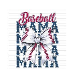 DTF Print-320*12sec-Cold Peel-Baseball Mama Bow (Adult)