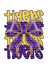 DTF Print-320*12sec-Cold Peel-Tigers Repeat Bow (Youth)