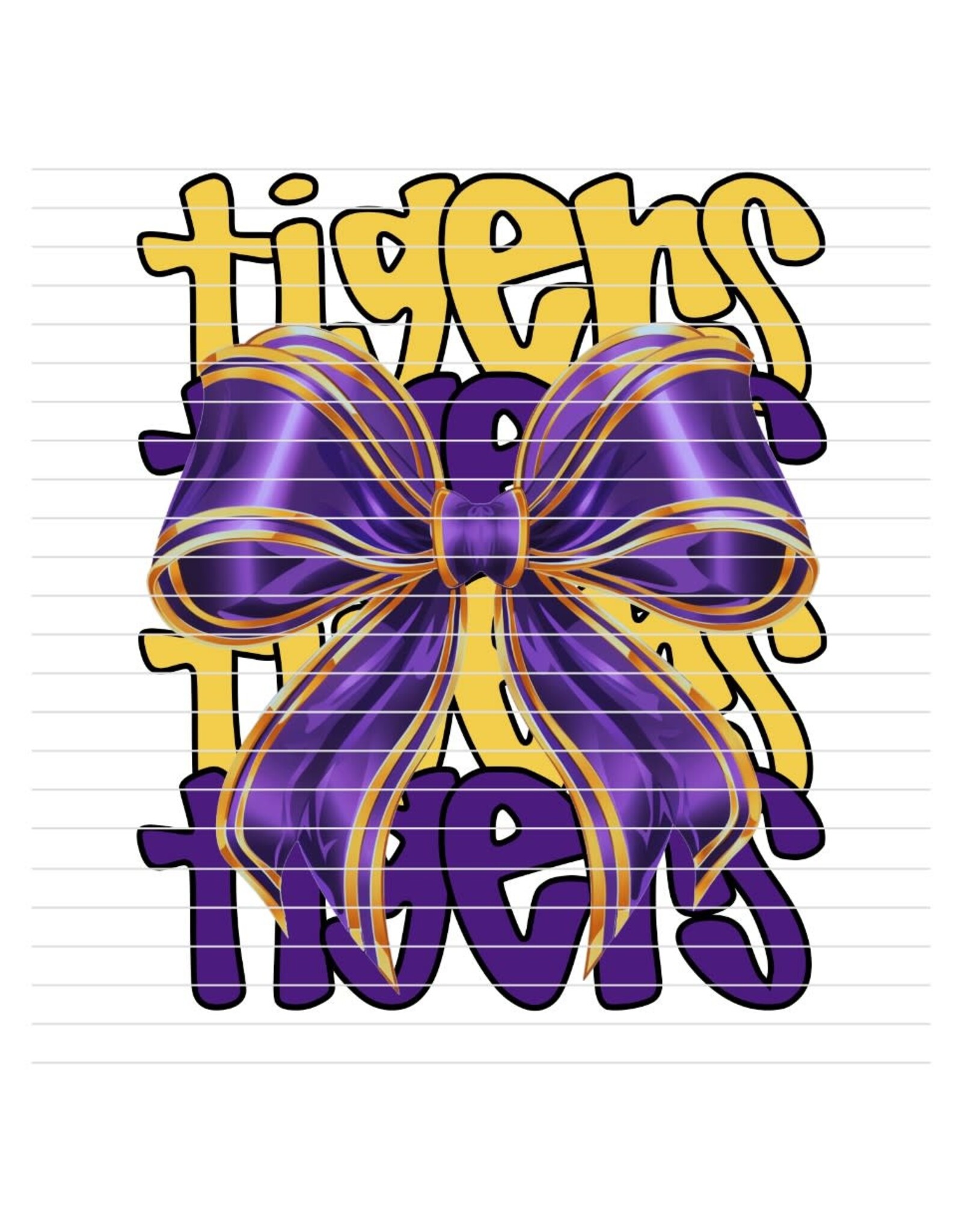 DTF Print-320*12sec-Cold Peel-Tigers Repeat Bow (Youth)