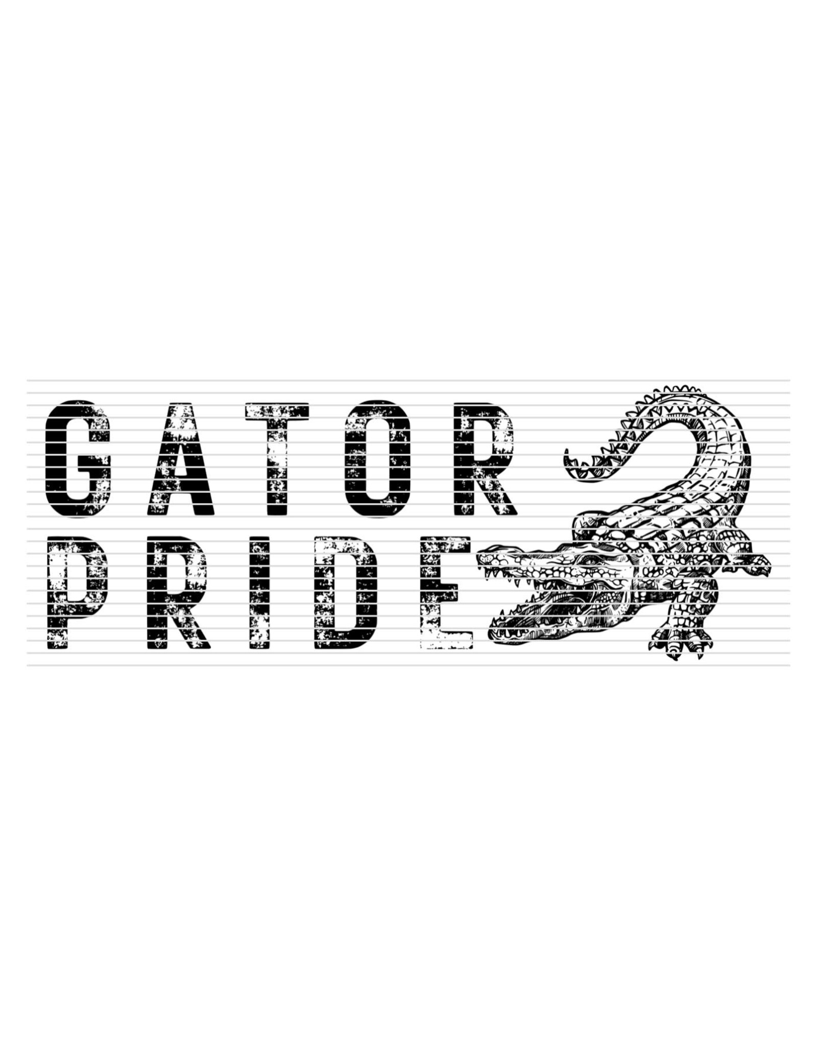 DTF Print-320* 12secs Cold Peel- Gator Pride Distressed (Black)