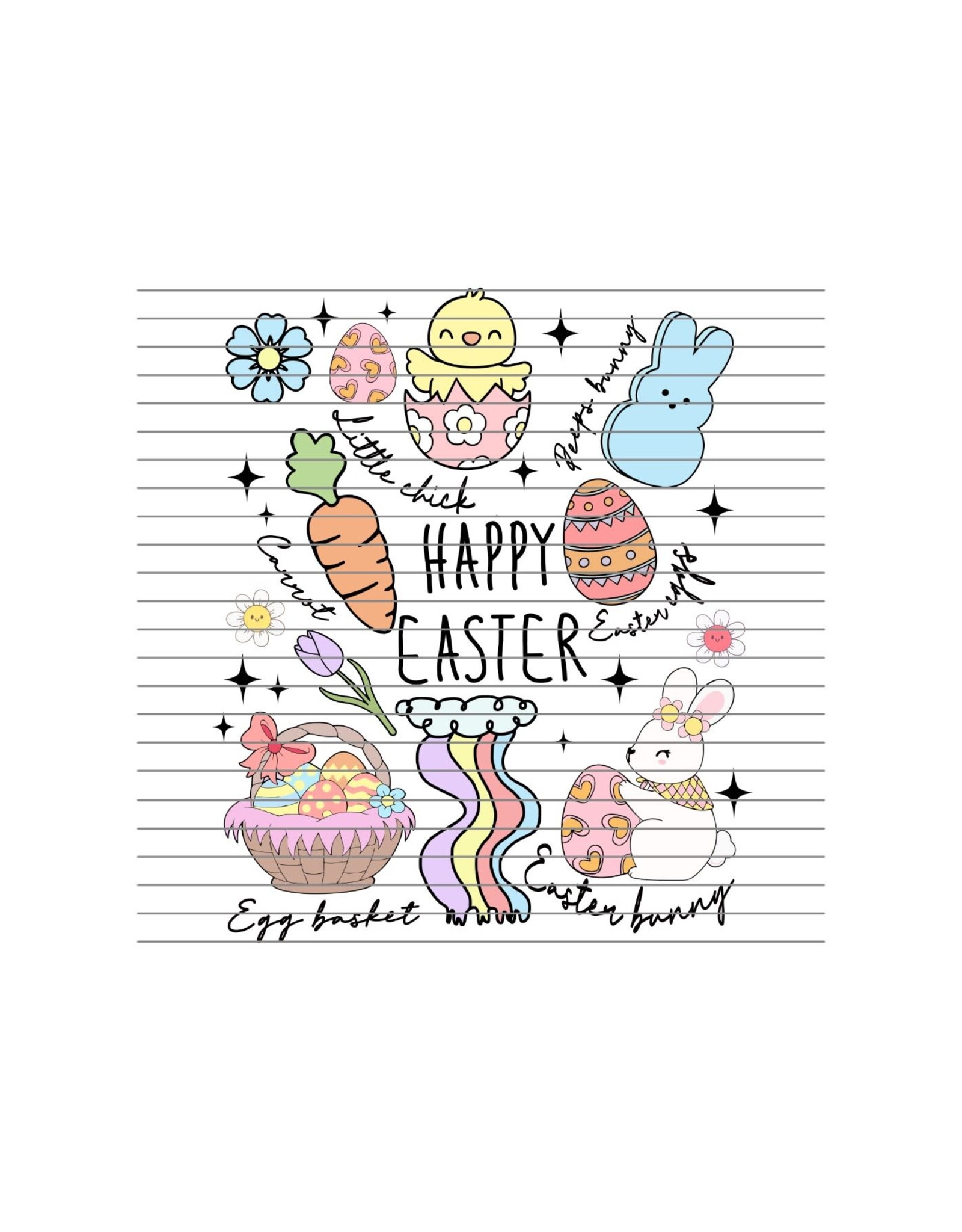 DTF Print-320* 12secs Cold Peel- Easter Collage (Adult)