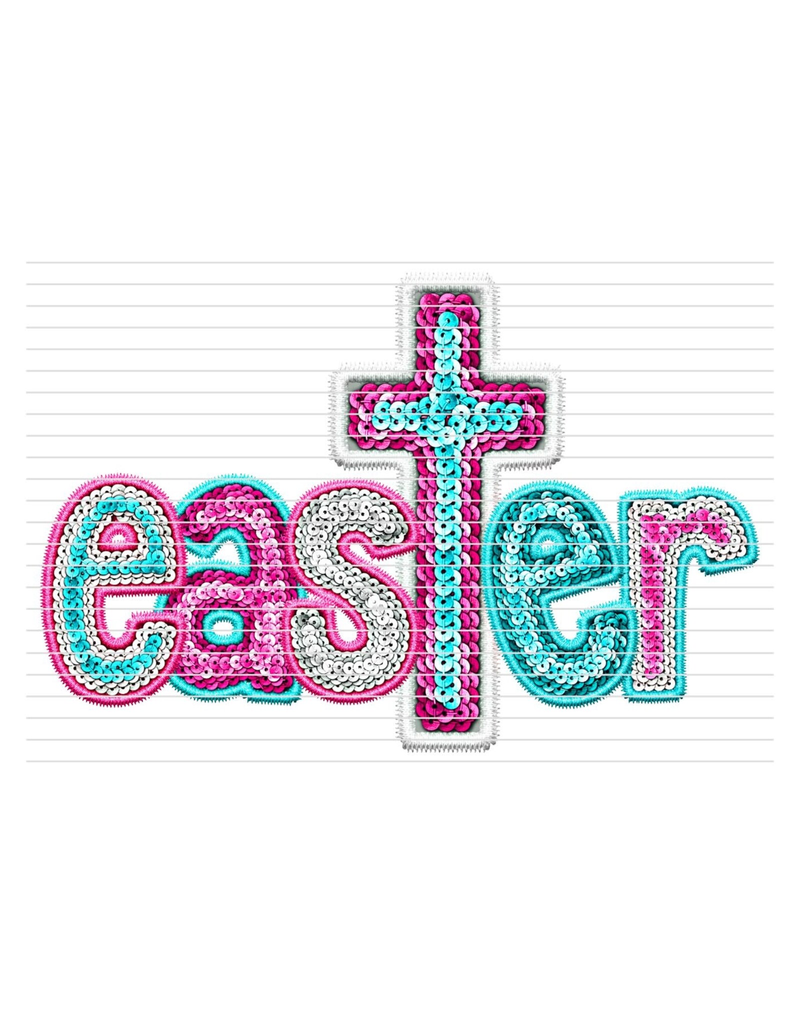 DTF Print-320* 12secs Cold Peel- Easter Faux Sequin