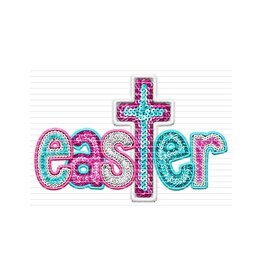 DTF Print-320* 12secs Cold Peel- Easter Faux Sequin