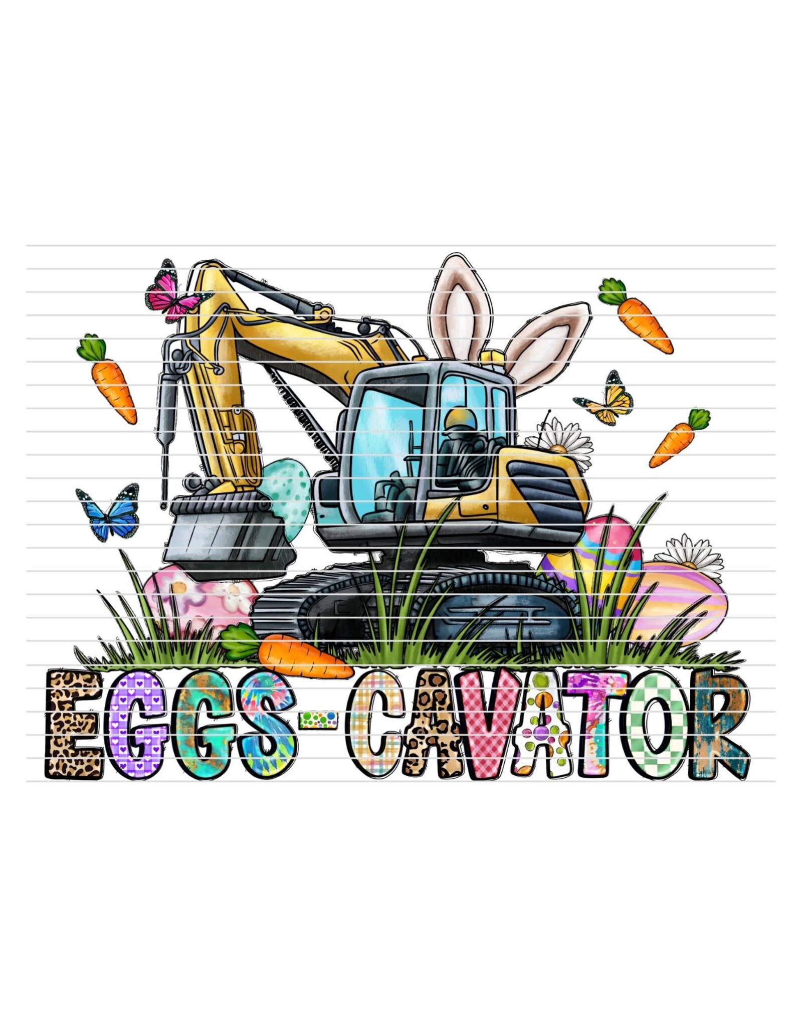 DTF Print 320* 12Sec COLD PEEL- Eggs-Cavator (Toddler)