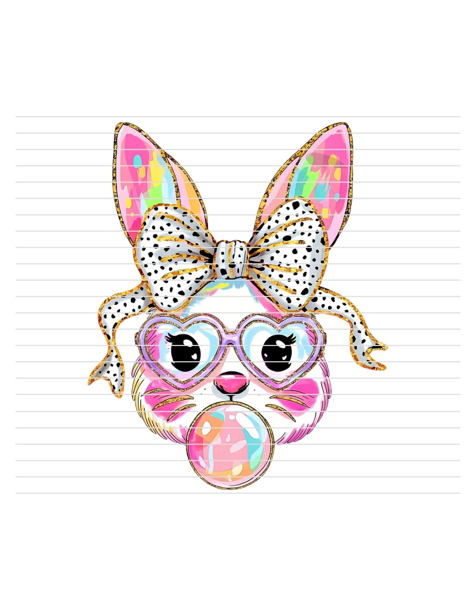 DTF Print-320*12sec- Bunny Bow Glasses (Youth)