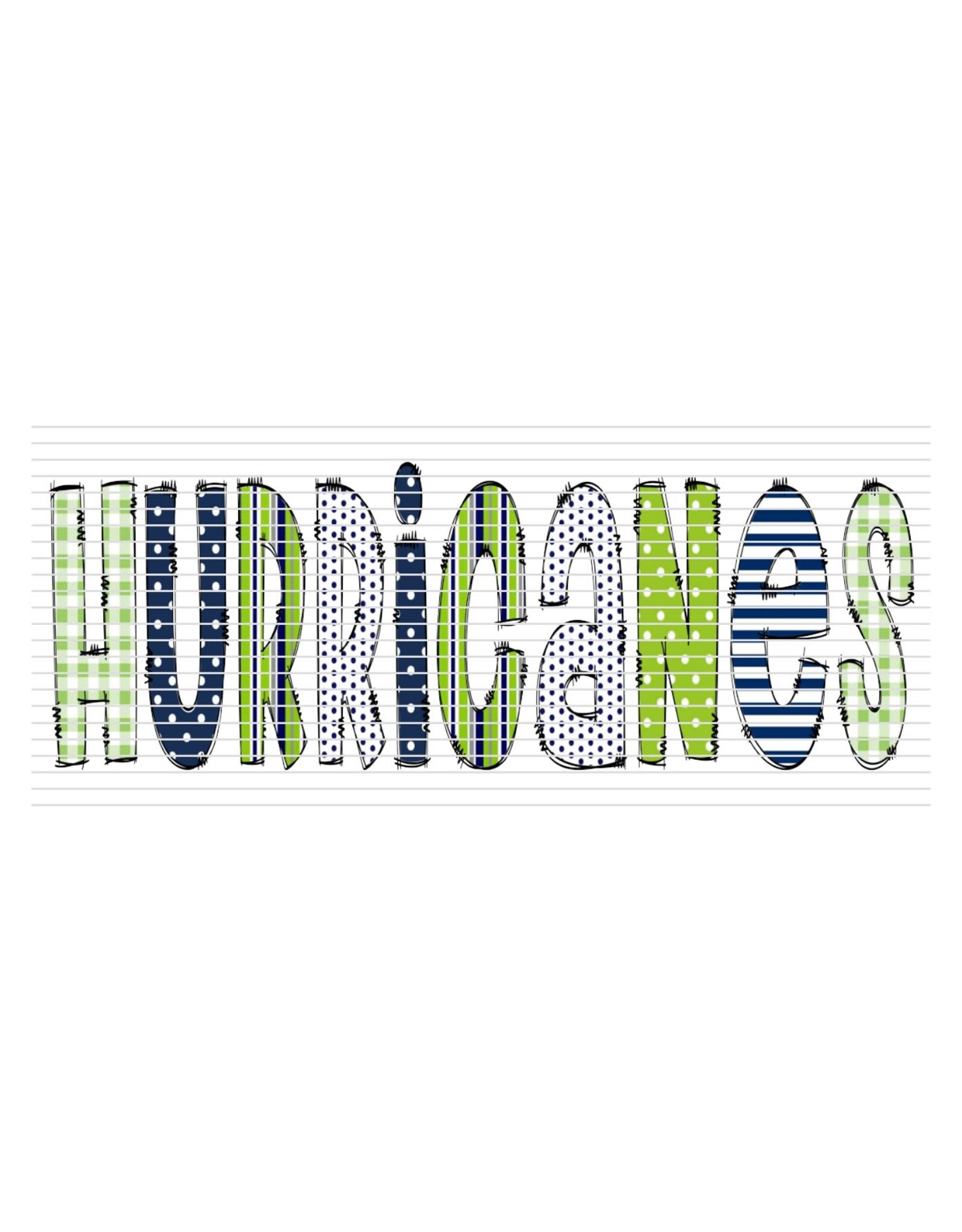 DTF Print-320* 12secs Cold Peel- Hurricanes Doodle Youth