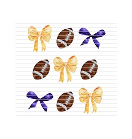 DTF Print-320* 12secs COLD PEEL-Purple/Gold Football Coquette