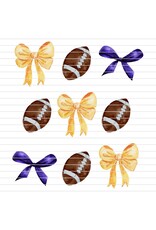 DTF Print-320* 12secs COLD PEEL-Purple/Gold Football Coquette