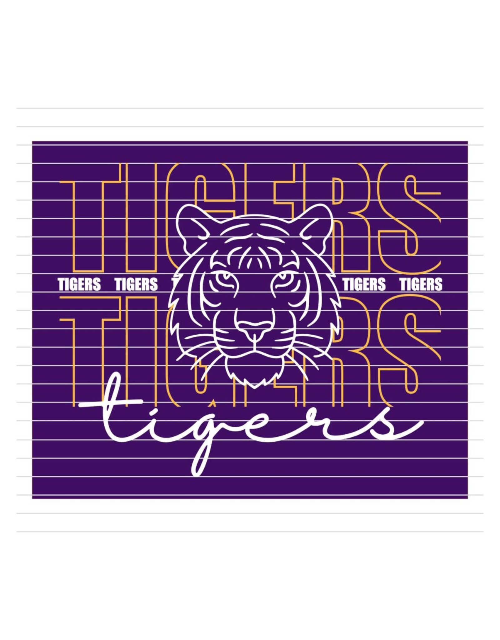 DTF Print-320* 12secs Cold Peel-Tigers Outline