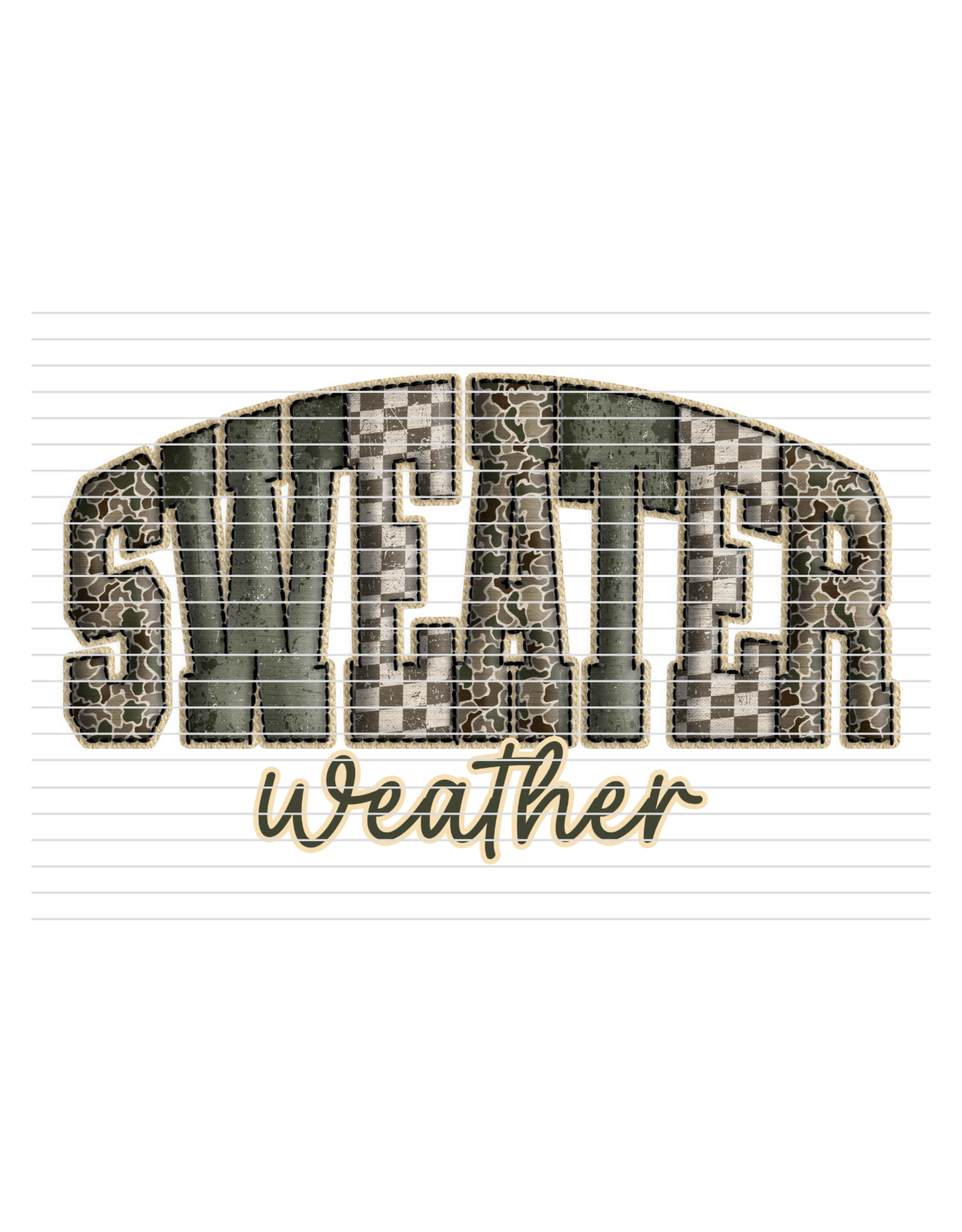 DTF Print-320* 12secs Cold Peel- Sweater Weather 3D Camo (Adult)