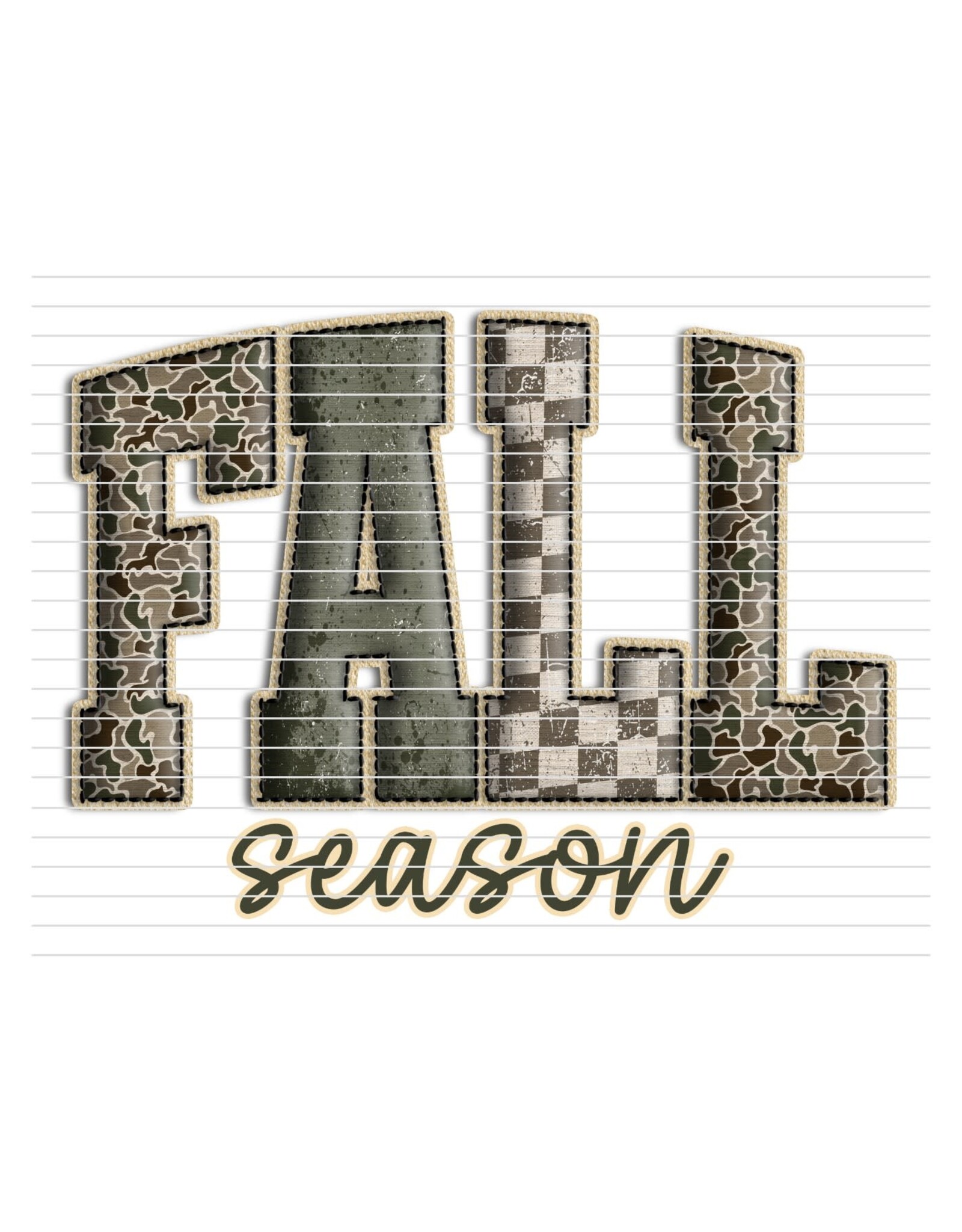 DTF Print-320* 12secs Cold Peel- Fall Season 3D Camo (Adult)