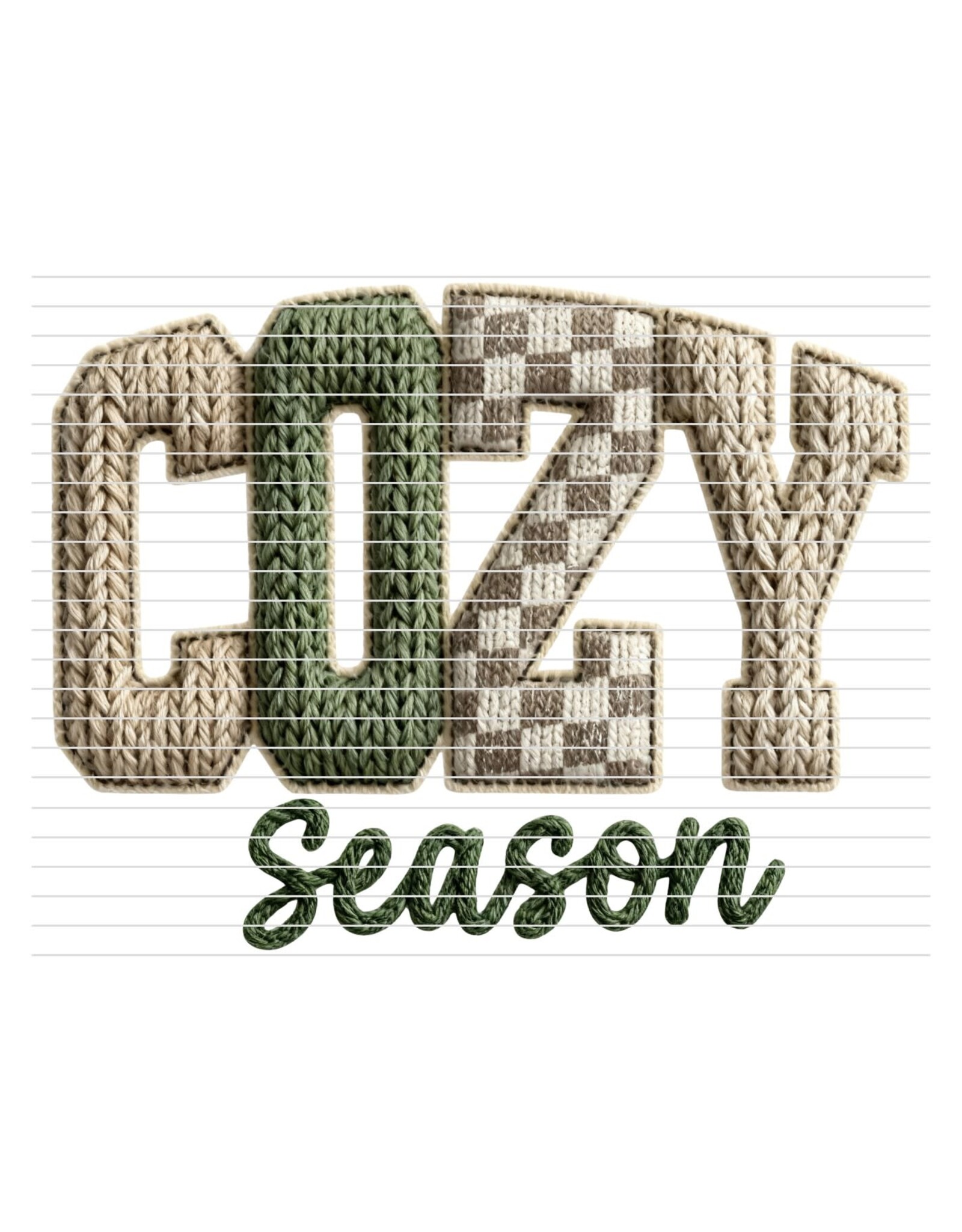 DTF Print-320* 12secs Cold Peel- Cozy Season Faux Yarn (Adult)