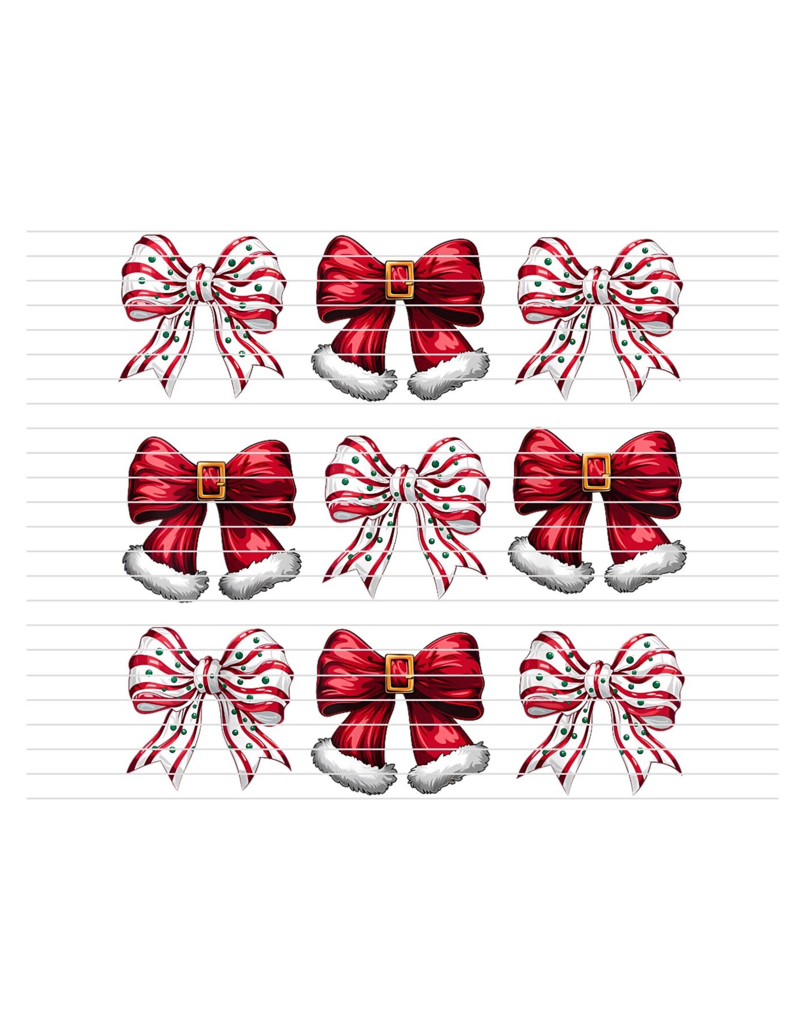 DTF Print-320* 12secs Cold Peel- Christmas Bow Coquette (Youth)