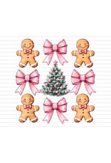 DTF Print-320* 12secs Cold Peel- Gingerbread Bow Coquette (Youth)
