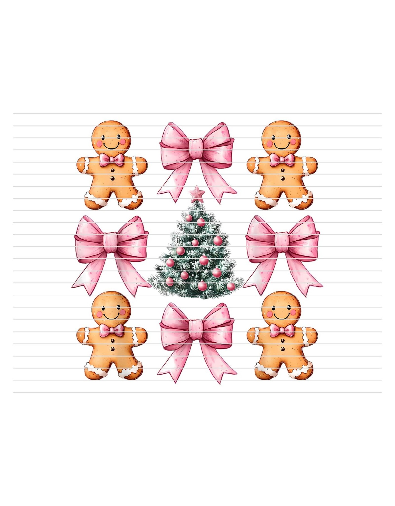 DTF Print-320* 12secs Cold Peel- Gingerbread Bow Coquette (Youth)