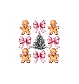 DTF Print-320* 12secs Cold Peel- Gingerbread Bow Coquette (Youth)