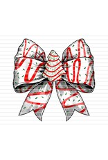 DTF Print-320* 12secs Cold Peel- Christmas Tree Cake Bow (Adult)