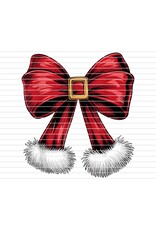 DTF Print-320* 12secs Cold Peel- Santa Bow (Adult)