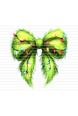 DTF Print-320* 12secs Cold Peel- Grinch Bow (Youth)