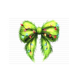 DTF Print-320* 12secs Cold Peel- Grinch Bow (Youth)