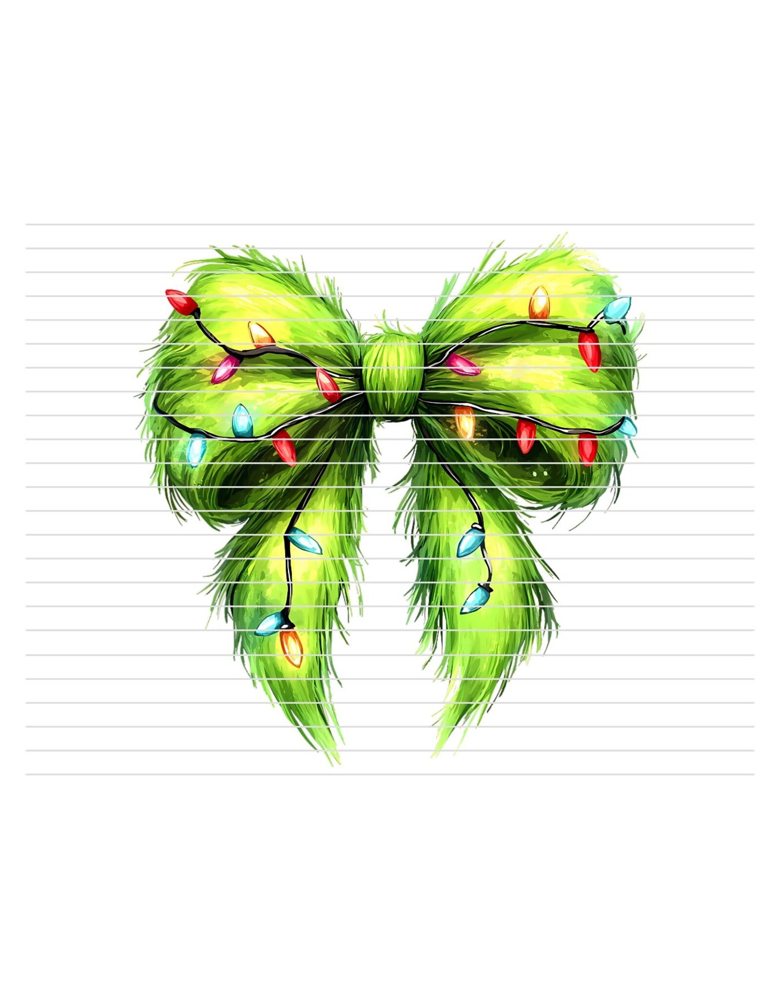 DTF Print-320* 12secs Cold Peel- Grinch Bow (Adult)