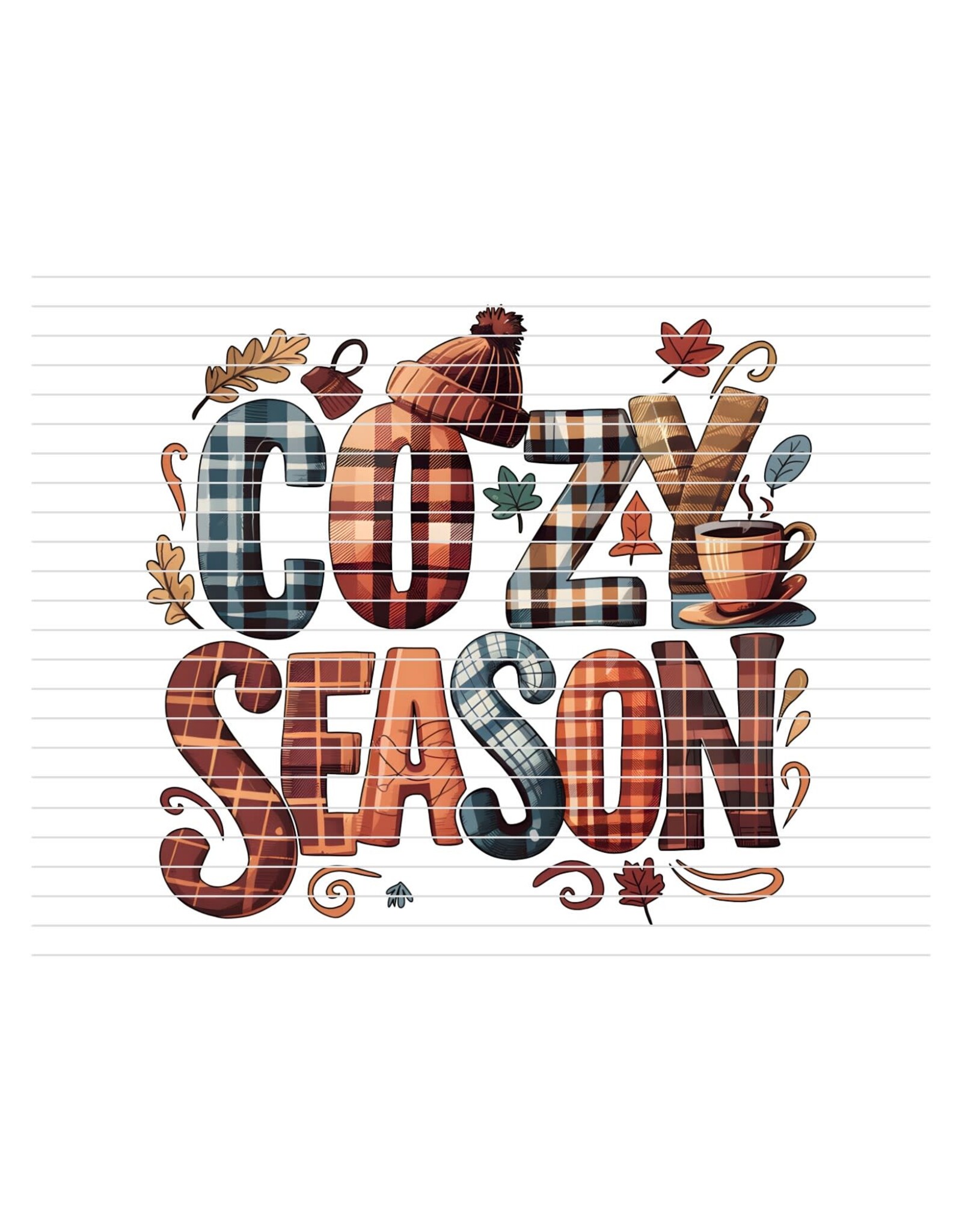 DTF Print-320* 12secs Cold Peel- Cozy Season Plaid (Adult)