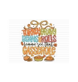 DTF Print-320* 12secs Cold Peel- Turkey Casserole (Adult)