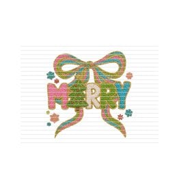 DTF Print-320* 12secs Cold Peel- Faux Yarn Merry Bow (Adult)
